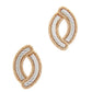 Oval Shape Metal Post Earring