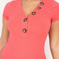 Button V-neck Bodysuit