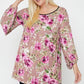 Floral, Bubble Sleeve Tunic