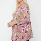 Floral, Bubble Sleeve Tunic