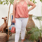 Front Surplice Pleats Back Shirring Solid Cami Top