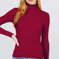 Turtle Neck Viscose Rib Sweater