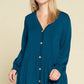 Plus Size Solid Heavy Rayon Modal Jersey Faux Button Up