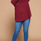 Plus Size Solid Hacci Brush Tunic Top