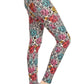 5-inch Long Yoga Style Banded Lined Damask Pattern Printed Knit Legging With High Waist