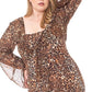 Leopard Print Cardigan & Dress Plus Size Set