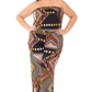 Abstract Print Tupbe Top Plus Size Jumpsuit