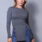 Sleek & Chic Fall Long Sleeve Slitted Top