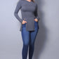 Sleek & Chic Fall Long Sleeve Slitted Top