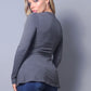 Sleek & Chic Fall Long Sleeve Slitted Top