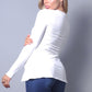 Sleek & Chic Fall Long Sleeve Slitted Top