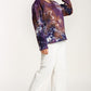 French Terry Tie-dye Raglan Long Sleeve Top With Raw Hem