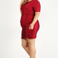 Plus Size Solid Bodycon Mini Dress