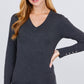 V-neck Sweater W/rivet Button