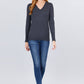 V-neck Sweater W/rivet Button