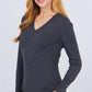 V-neck Sweater W/rivet Button