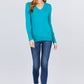 V-neck Sweater W/rivet Button