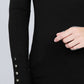 V-neck Sweater W/rivet Button