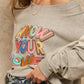 A French Terry Knit Graphic Sweatshirt