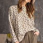 Leopard Printed Garment Dye Loose Fit Knit Top