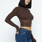 Knit Crop Top With Bottom Mesh