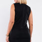 Sleeveless V-neck Asymmetrical Wrap Rhinestones Detail Fitted Mini Blazer Dress