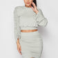 Ruched Long Sleeve And Skirt Set