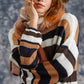 Multicolored Stripe Round Neck Long Sleeve Knit Sweater