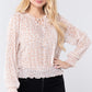 Long Slv Print Woven Top W/tie