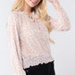 Long Slv Print Woven Top W/tie