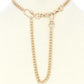 Oval Charm Curb Link Metal Necklace