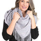 Solid Color Blanket Scarf With Fringes