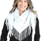 Solid Color Blanket Scarf With Fringes