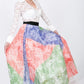 Color Block Pleated Maxi Skirt