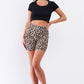 Leopard Print High Waisted Fitted Yoga Biker Shorts