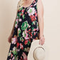 Plus Size Floral Bulgari Printed Tank Midi Dress With Asymmetrical Hem