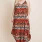 Plus Size Tie Dye Ombre Damask Print Anna Print Cami Maxi Dress