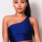 Sleeveless One Shoulder Bustier Crop Top