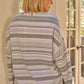 Plus Sage & Lavender Stripped Super Soft Sweatshirt