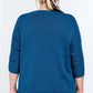 Solid Round Neck 3/4 Sleeve Sweater Top