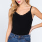 Heavy Rib Cami W/lace Bodysuit