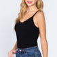 Heavy Rib Cami W/lace Bodysuit