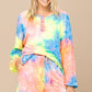 Tie-dye Printed Knit Top And Shorts Set