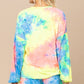 Tie-dye Printed Knit Top And Shorts Set