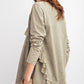 Long Sleeve Ruffled Detailing Oil Washed Knit Tunic