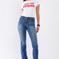 Medium Blue Denim High Waisted Skinny Boot Recycled Jeans