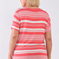 Plus Striped And Distressed Cut-out Top