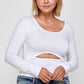 Solid Round Neck Top, With Long Sleeves, And Cut-out Detail