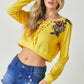 Floral Embroidered Cropped Sweatshirt