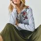 Floral Embroidered Cropped Sweatshirt